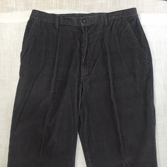 VTG Towncraft Corduroy Pants Men 38x32 Gray Stretch Straight Cotton Classic 90s - Picture 3 of 14
